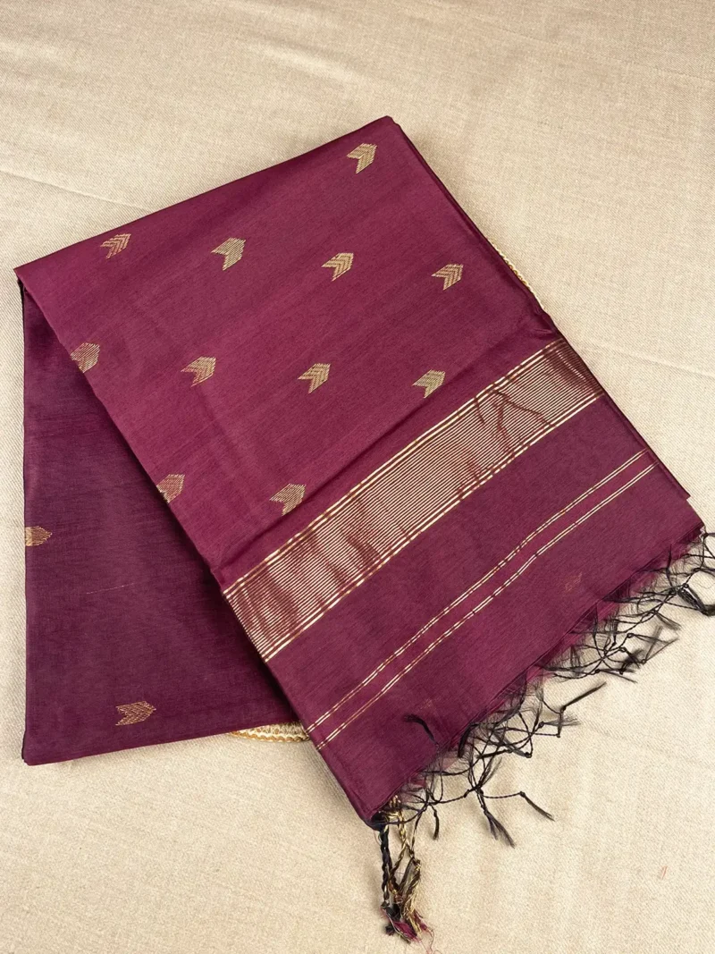 brown-small-border-maheshwari-silk-cotton Brown silk-cotton Maheshwari saree