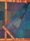 Blouse of dark blue Shaded Maheshwari silk-cotton saree with butti