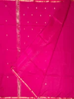 Blouse of Fuchsia silk-cotton Maheshwari saree