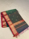 Green Shaded Maheshwari silk-cotton saree with butti