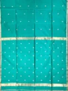 Pallu of Green silk-cotton Maheshwari saree