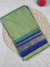 Olive green with micro checks pure silk Ilkal saree