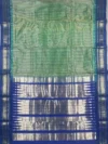 Pallu of Olive green with micro checks pure silk Ilkal saree