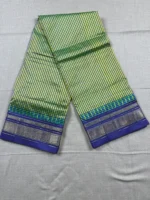 Olive green with micro checks pure silk Ilkal saree