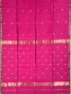 Pallu of Magenta silk-cotton Maheshwari saree