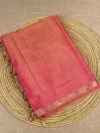 Pink plain tissue-cotton Maheshwari saree