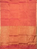 pink-plain tissue cotton Maheshwari-pallu pallu of pink plain tissue-cotton Maheshwari saree