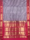 Pallu of Pink with micro checks and red border pure silk Ilkal saree