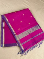Purple-pink silk-cotton Maheshwari saree