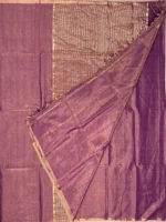 Blouse of purple plain tissue-cotton Maheshwari saree