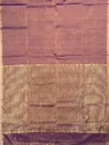 Pallu of purple plain tissue-cotton Maheshwari saree
