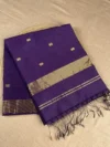 Purple silk-cotton Maheshwari saree