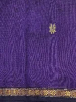 Border of Purple silk-cotton Maheshwari saree