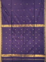Pallu of Purple silk-cotton Maheshwari saree