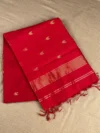 Red silk-cotton Maheshwari saree