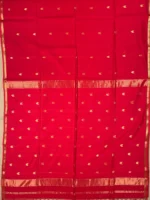 red-small-border-maheshwari-silk-cotton-pallu Pallu of Red silk-cotton Maheshwari saree