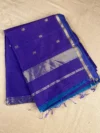 Royal blue silk-cotton Maheshwari saree