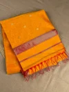 Yellow silk-cotton Maheshwari saree