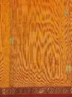 Border closeup of Yellow silk-cotton Maheshwari saree