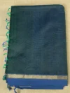 Green shaded plain silk-cotton Maheshwari saree