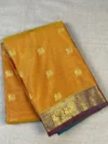 Mustard yellow soft Kanchipuram Silk Saree