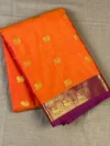 Orange soft Kanchipuram Silk Saree
