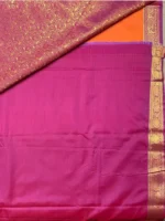 Blouse of orange soft Kanchipuram Silk Saree