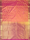 Pallu of peach colour soft Kanchipuram Silk Saree