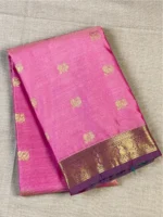 Pink soft Kanchipuram Silk Saree